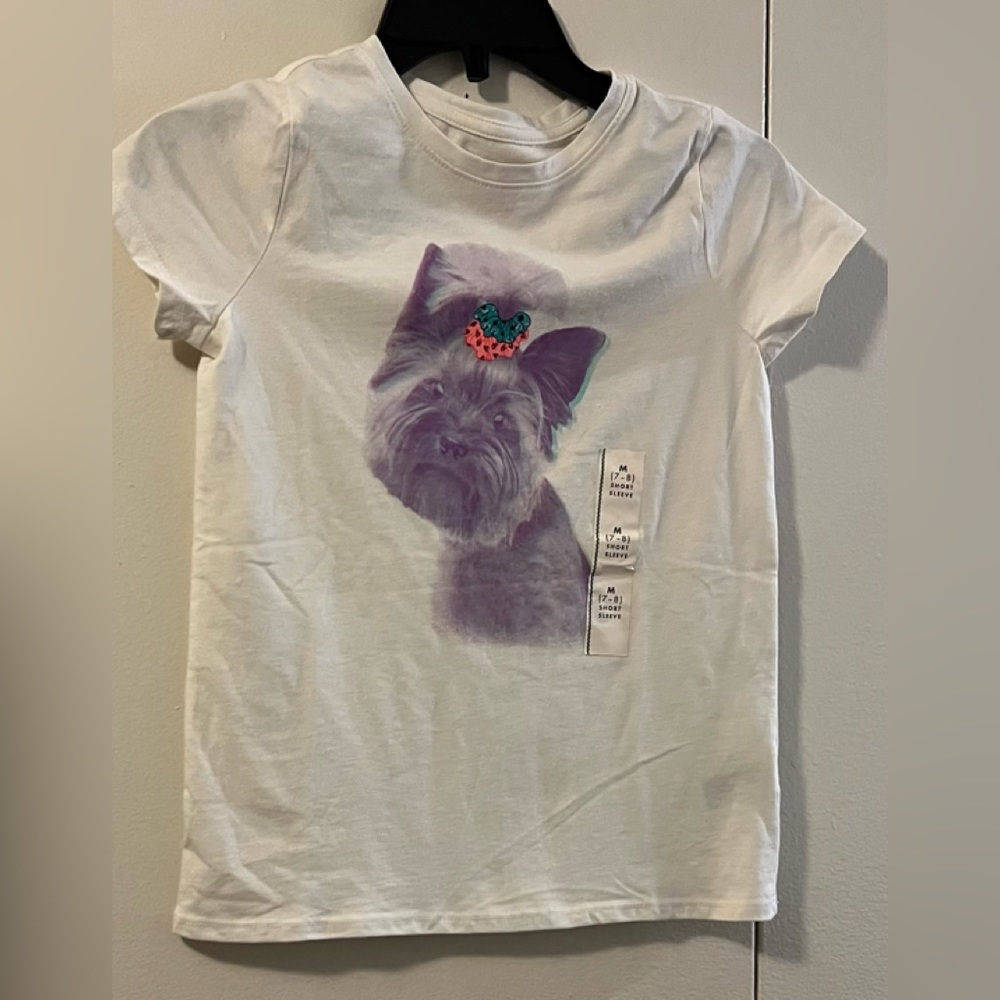 🆕 GIRLS GRAPHIC CAT & JACK TEE M(7-8)